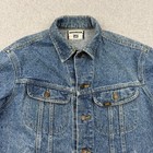 Vintage Lee Jacket Mens Medium Blue Denim 80s Jean Trucker Cowboy Made In Usa