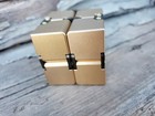 Gold Metal Aluminum Infinity Cube Fidget Toy Anxiety Stress Adhd Ocd Adults Kids
