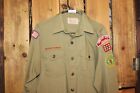 Boy Scouts Of Vintage  Men s Adult Shirt Large     Green Sewn On Patches
