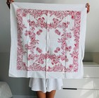 Vintage Cotton Floral Scarf Slavic Folk Kerchief  50 Th