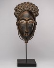1017 Baule Mask With Stand Ivory Coast Africa Mblo Tribal African Mask Art