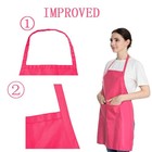 9 Pcs Pink Adult Unisex Bib Aprons 2 Front Pockets Washable Chef Cooking