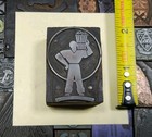 Antique Vtg Strong Man W  Apple Basket Letterpress Print Type Ornament Cut Block