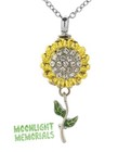 New Sunflower Flower Daisy Cremation Urn Keepsake Ashes Memorial Necklace