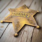 Sheriff Old West Solid Brass Star Badge With Soldered Pin  3  X 2 25  