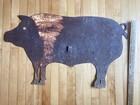 Antique Primitive Sheet Iron Pig Trade Sign   Folk Art   Weathervane