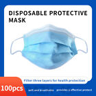 100 Pcs Masks Disposable And Breathable 3-layer Blue Face Masks For Adults