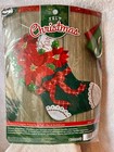 New Bucilla Felt Christmas Poinsettia 18  Stocking Kit 86705 New sealed Craft