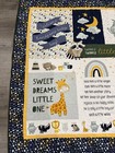 Handmade Baby Boy Quilt 50x44 Minky Backing Woodland Animals Nursery Blanket