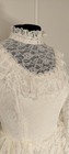 Ilgwu Union Label Vintage White Lace High Neck Long Sleeve Wedding Dress Train