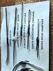 Vtg Set Upholstery  Leather  Curved  Straight 7 Sewing Needles  Original Placard