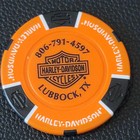 Wild West Hd   Texas  orange black  Harley Davidson Poker Chip