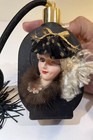 Vintage Perfume Bottle Cologne Parfum Atomizer Art Deco Boho Black Glass