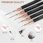 5pcs Metallic Nail Art Liner Brushes Set     Fine Detail  Thin Line And Diy Design
