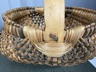 Vintage Primative Woven Splint Buttock Bottom Egg Basket 12    X 11   