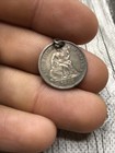 Antique 1886 Seated Liberty Silver Dime Love Token Pendant Engraved