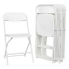 10 Pcs White Plastic Folding Chairs Stackable Wedding Party Dining Seats Garden