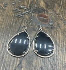 Barse Smooth Teardrop Earrings- Black Onyx- Sterling Silver- Nwt