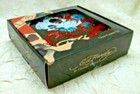Ed Hardy By Christian Audigier Skulls 4 Glass Coasters With Holder In Box