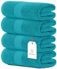 Luxury Bath Towels Large Cotton Hotel Spa Bathroom Towel  30x56   4 Pack   Aqua