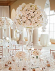 Set Of Four 24  Tall Glass Vases Clear Reversible Trumpet Centerpieces