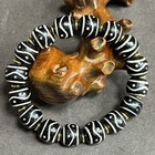 Unique Tibetan Old Agate Dzi Water Wave Beads Amulet Bracelet Z0529