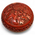 Vintage Chinese Cinnabar Cloisonne Round Trinket Jewelry Box Combination Art B25