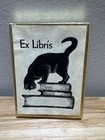 Vtg Antioch Publishing Company 69 Gummed Ex Libris Bookplates Cat On Books