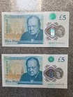 2x Rare Five Pound Notes