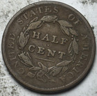 1828 1 2c Classic Head Half Cent  Attractive Circulated Example 