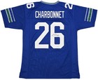 Seattle Seahawks Zach Charbonnet Signed Blue Throwback Jersey Mcs Holo