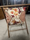 1960s Vintage Sewing Caddy Basket With Wooden Folding Frame 22    Retro Floral
