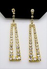 C321 Simply Unique Design Gold Clear Color Wedding Party Fashion Drop Earring
