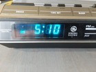 General Electric Alarm Clock Am Fm Radio Snooze 7-4642c Blue Light Works Great