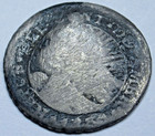 1831 Costa Rica 1 2 Real Counter Stamp Countermark Antique 1800 s Lion Coin