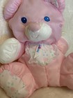 Fisher Price Puffalump 9    Baby Pink Nylon Teddy Bear Rattle Lovey Vintage 1994