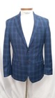 Lnwot Psycho Bunny Wool Blue Sport Coat Blazer 38 R Blue Plaid Jacket Dual Vents