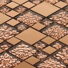 Copper Metal Pattern Textured Glass Mosaic Tile Kitchen Backsplash Wall