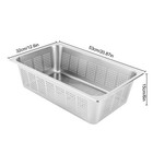 2pcs Full Size Perforated Stainless Steel Steam Table Food Pan 6  Deep Hotel Pan