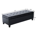 Large 51    Tufted Faux Leather Ottoman Storage Bench For Living Room Bedroom