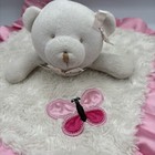 Kyle   Deena Butterfly Bear Legs Feet Baby Blanket Satin Security Pink White