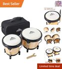 Compact 4    5  Beginner Bongo Drums With Natural Skin - Portable Music Gift