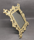 Vintage Cast Brass Victorian Style Ornate Picture Frame Easel Back