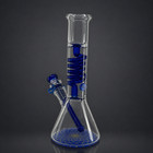 10  Blue Glycerin Coil Freezable Tobacco Beaker Bong Glass Water Pipe 14mm Bowl