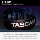 Tascam Th-02 Professional Studio Monitor Headphones  Wired  Over Ear