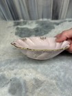Antique Rare Kpm Porcelain Pink Scalloped 14k Gold Hand Painted Candy Bowl
