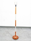 Mid Century Modern Danish Solid Teak Floor Lamp Metal Mcm Denmark Silver Round