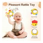 Baby Teething Toy  2 In 1 Chick Shape Rattle  Food Grade Silicone Infant Teether