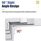 90   Flat Edge Metal Square Ruler Carpentry Angle Measuring Tool Multi-use 