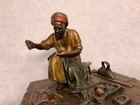 Vienna Bronze Cold Painted Figure Cobbler Merchant On Rug